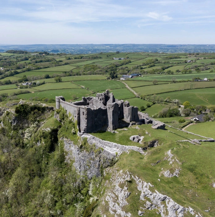 Landscape of Carreg Cennen Castle