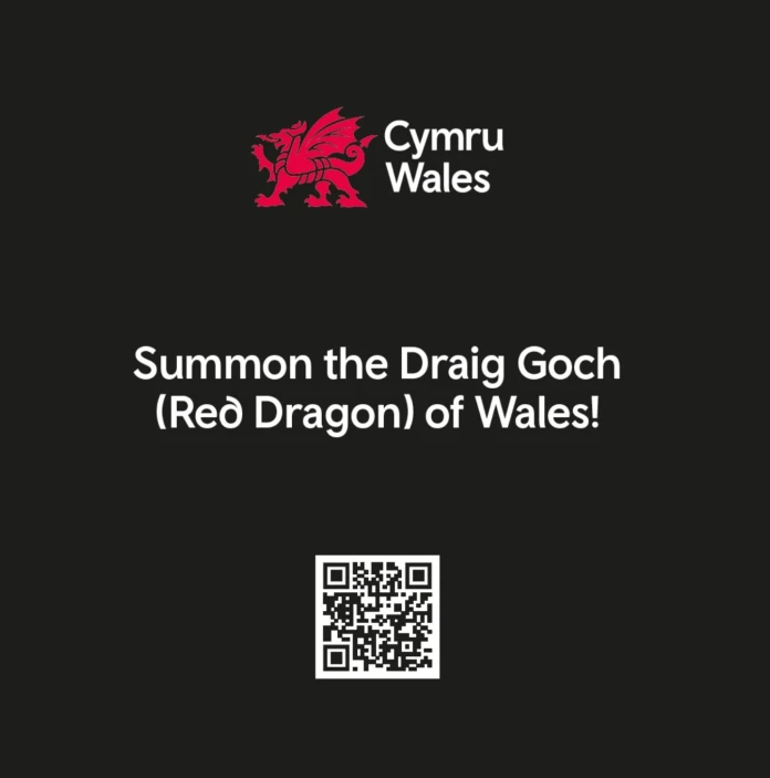 QR code to summon the Draig Goch (Red Dragon) of Wales