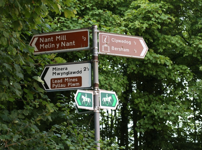Signage at Clywedog Valley Wrexham County North East Wales