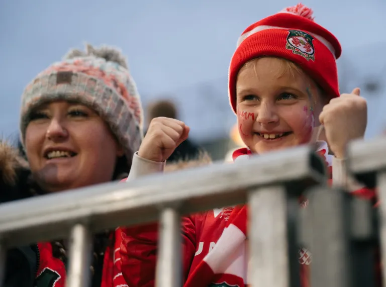 A family of Wrexham fans.