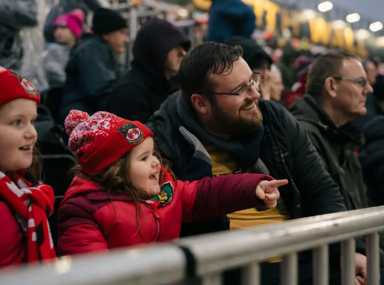 A family of Wrexham fans.