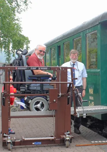 Wheelchair lift at Welshpool & Llanfair Light Railway, Mid Wales