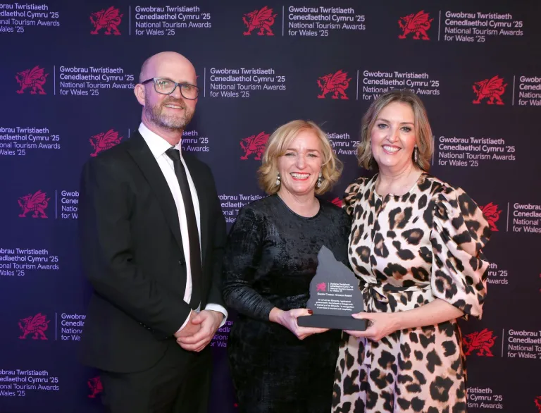 Image of The Croeso award, awarded to Ian Edwards in recognition of Services to tourism and hospitality.