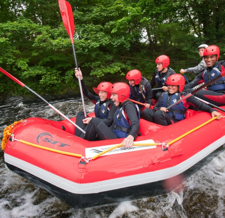 White water rafting Canolfan Tryweryn National White Water Centre Near Bala Gwynedd