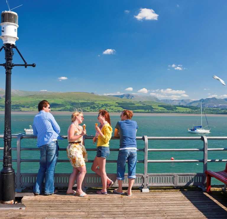 People on pier Beaumaris Anglesey