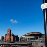 View of buildings in Cardiff Bay, Cardiff