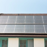 Solar panels on roof at Hwb y Gors Community Centre, Ammanford, Swansea