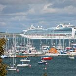 Crown Princess Cruise Ship berthed in Holyhead Bay Isle of Anglesey