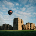 Hot Air Balloon launch at Raglan Castle, South Wales