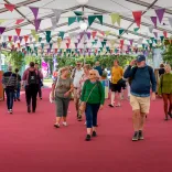 People arriving at the Hay Festival 2025