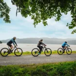 Cyclists on the Mawddach Trail,  North Wales 